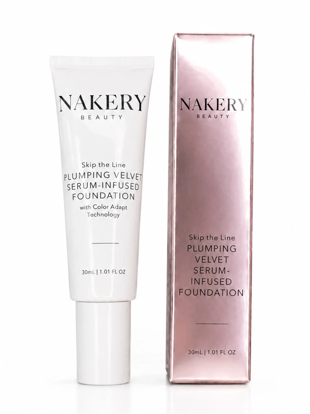 NAKERY Beauty Skip the Line Plumping Velvet Serum-Infused Foundation 1.01 oz NIB